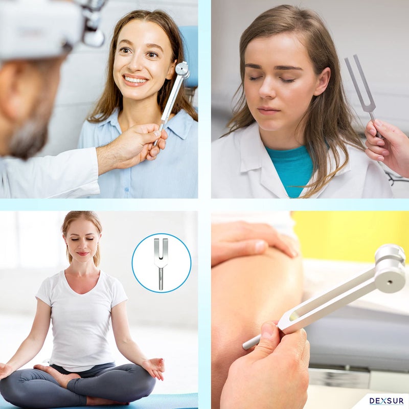 DEXSUR Medical Grade Aluminum Alloy Sensory Tuning Fork Activator For Healing  Therapy Non Magnetic  One Each of C 128  C 256  C 512  C 1024  C 2048 Tuning Forks  5 Pcs - Image 2